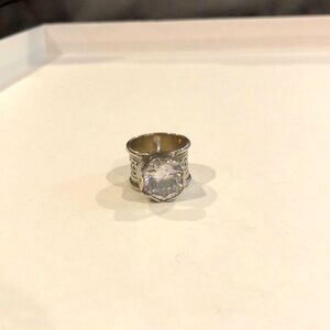 Silpada ring size 5, sterling silver and cubic zirconium, lightly worn